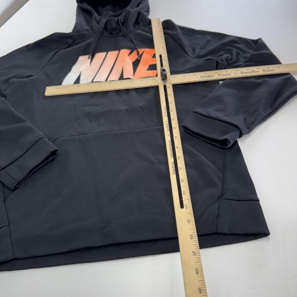 Nike Hoodie Mens Small Black Orange Dri-Fit Sweatshirt Gradient 905647-010 - Picture 7 of 7